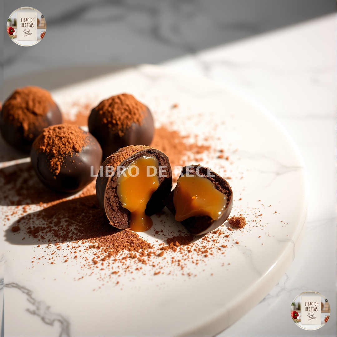 6 Trufas Caseras De Chocolate Con Relleno De Caramelo Salado 🍫🍯😋 - imagen 1