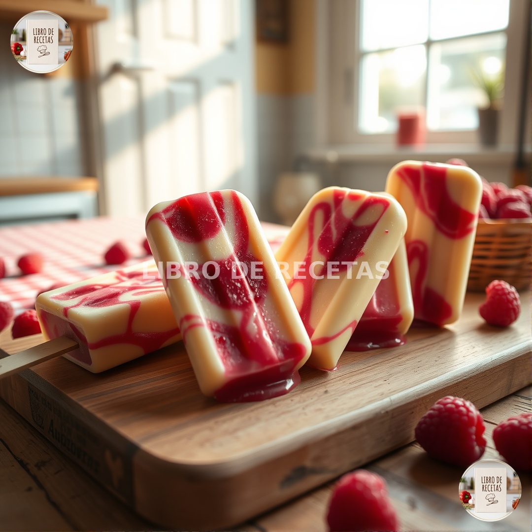 Descubre 5 Paletas Caseras De Chocolate Blanco Y Frambuesa 🤍🍫🍓 - imagen 2