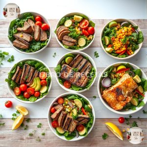 Te Enseño 6 Ensaladas Con Proteína Para Reponer Energías Después Del Gym 🥩🥗💪 - variación 1